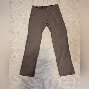 prAna Zion Stretch Straight fit 32x32 Hiking Pants in Mud color